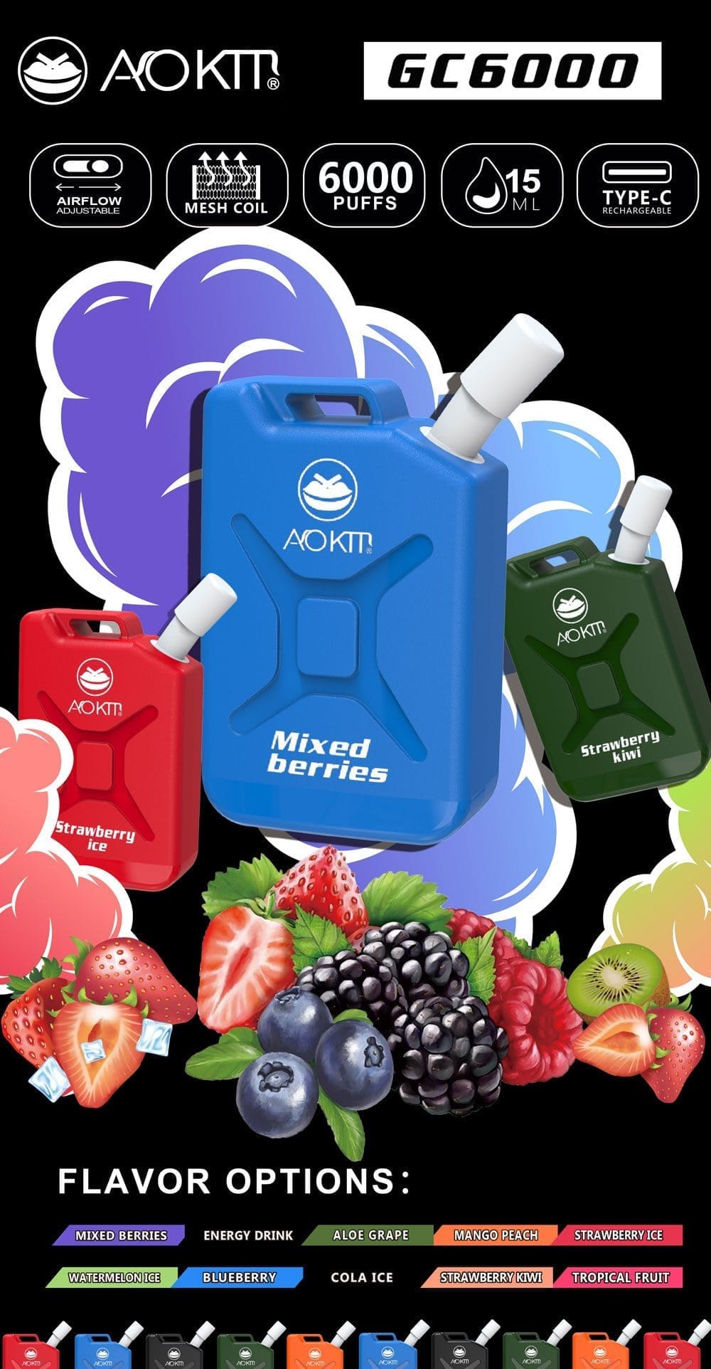 Aokit Vape GC 6000 Puffs all smovape (1)