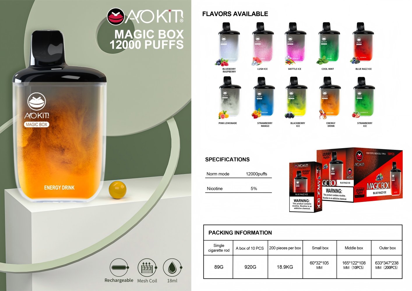 Aokit magic box 12000 Puffs