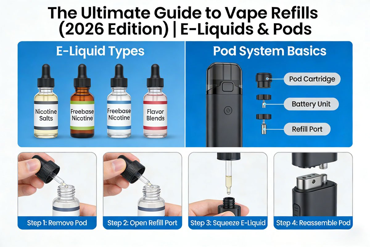 The Ultimate Guide to Vape Refills (2026 Edition) | E-Liquids & Pods
